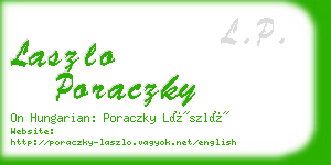 laszlo poraczky business card